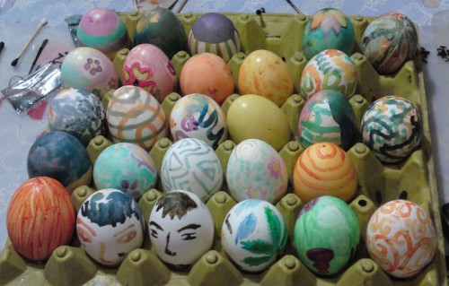 27 different painted hardboiled eastereggs